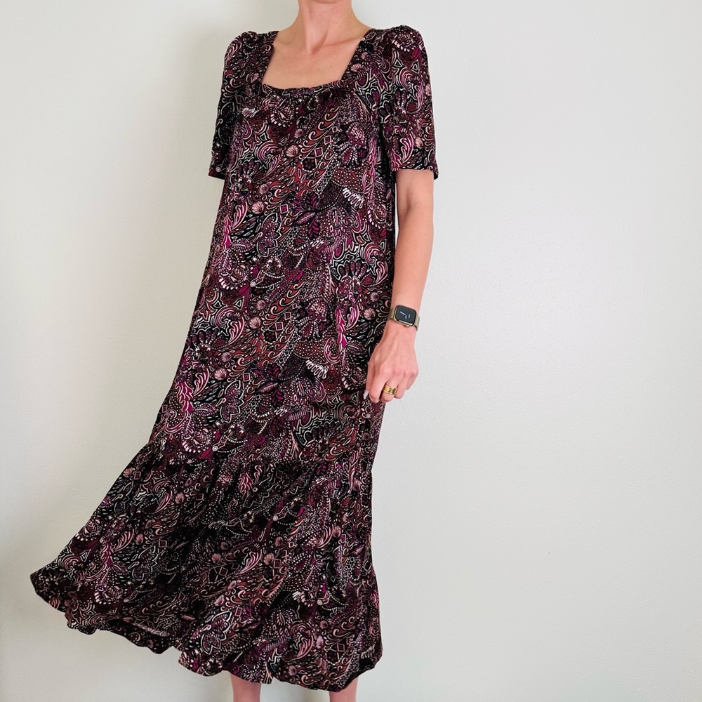 Maeve by Anthropologie Lisabetta Dark Floral Maxi Dress Oversized Boho - Picture 3 of 16